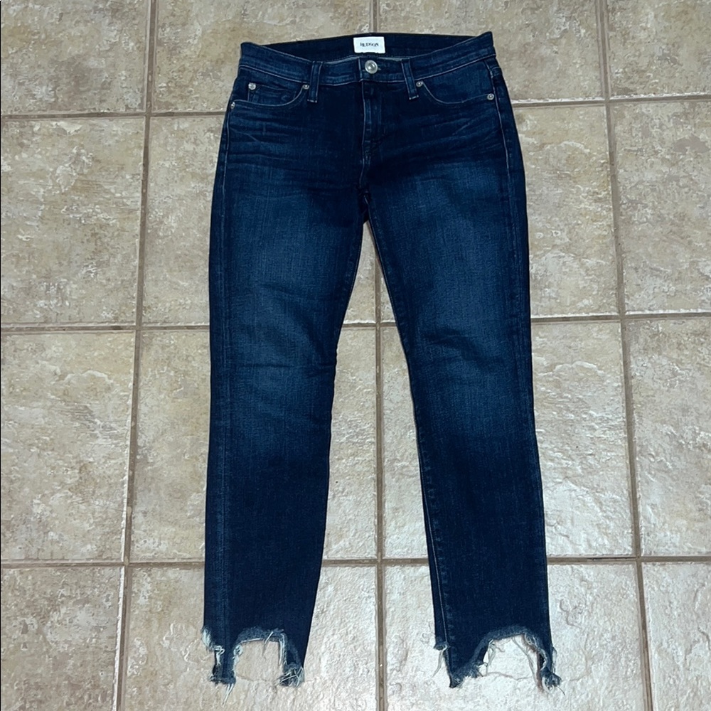 Hudson dark blue cropped skinny jeans